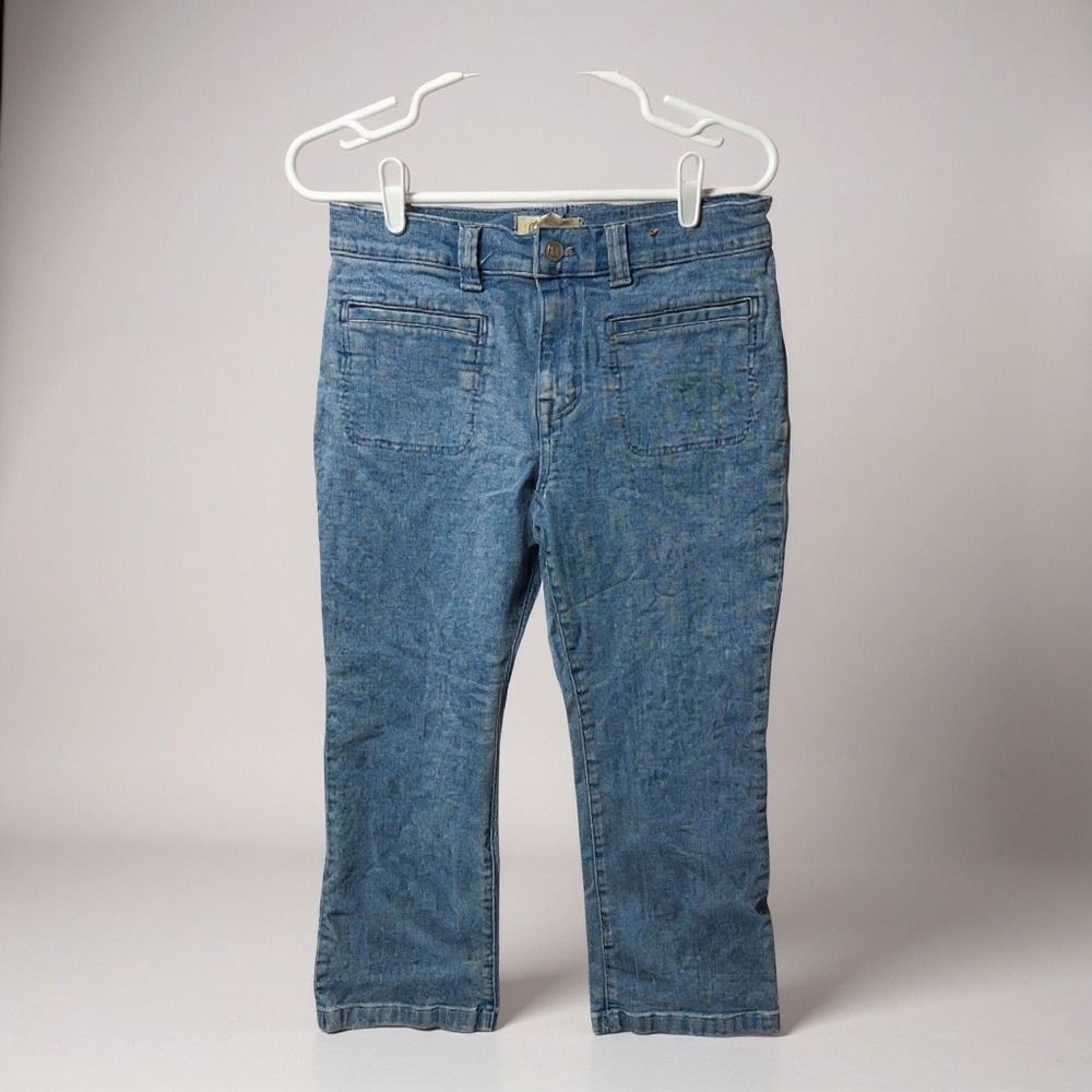 Madewell Mid Rise Kick Out Crop Jeans Light Wash Denim Size 29